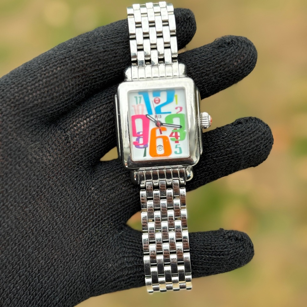 Michele Silver Watch with Multicolor Dial Womens Watch - Picture 8 of 16